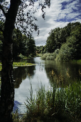 Lake during summer, Nostell Priory gardens, Wakefiled, England, UK