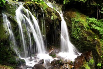 Fototapeta na wymiar White Opava. Waterfalls. Moravia. Czechia.