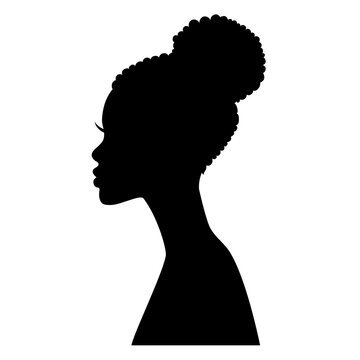 Black woman, beauty, fashion, portrait, black lives matter, illustration over a transparent background, PNG image

