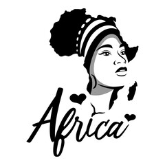 Beautiful african woman and beauty logo