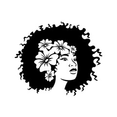 Beautiful african woman and beauty logo