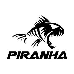 Modern fish predator piranha logo