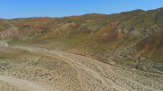 Californian desert at Red Rock Canyon - aerial view