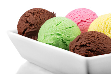 Ice Cream Scoops in Bowl