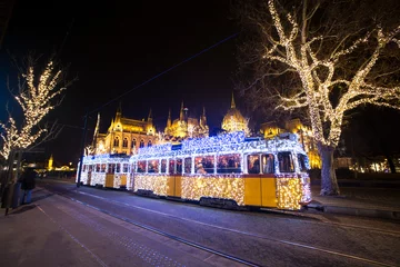 Zelfklevend Fotobehang cristmas tram © ugur