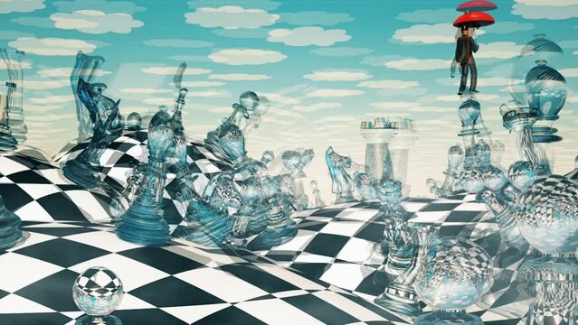 Surreal chess landscape