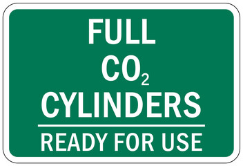 Carbon dioxide full cylinders sign and label