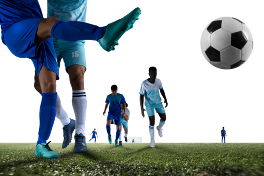 Soccer  player play with soccerball during a football match