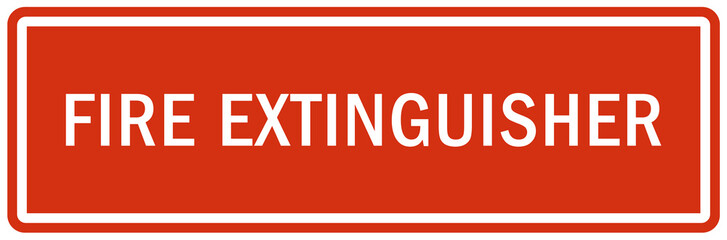 Fire extinguisher sign and labels