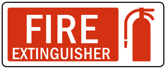 Fire extinguisher sign and labels
