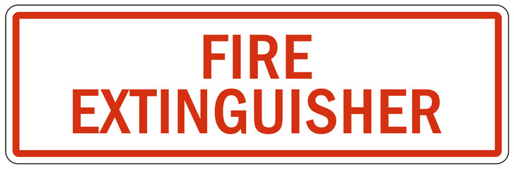 Fire extinguisher sign and labels