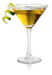 Cocktail with Lime Garnish
