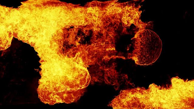 Fire Explosion Transition To The Camera With Alpha Channel. Realistic fire explosion transition with alpha stock video