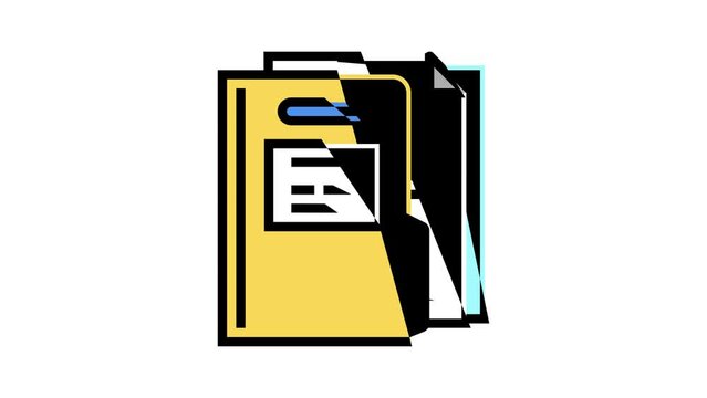 paper folder color icon animation