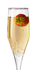 Glass of Champagne with Strawberry