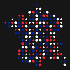 France Silhouette Pixelated pattern illustration
