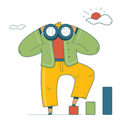 Man finding solution