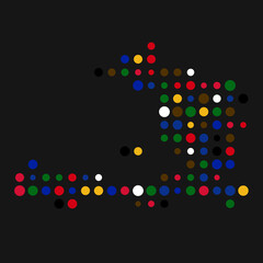 Haiti Silhouette Pixelated pattern illustration