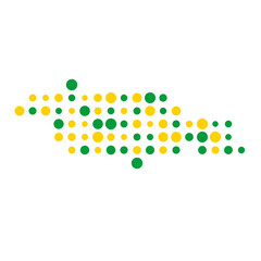 Jamaica Silhouette Pixelated pattern illustration