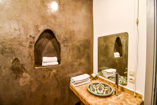 interior of a bathroom, photo as background