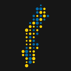 Sweden Silhouette Pixelated pattern illustration