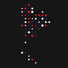 Thailand Silhouette Pixelated pattern illustration