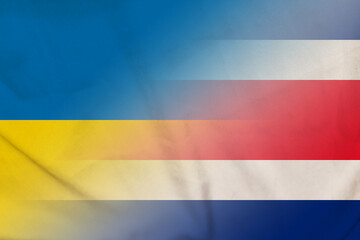 Naklejka premium Ukraine and Costa Rica state flag international relations CRI UKR