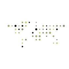 World Map Silhouette Pixelated generative pattern illustration