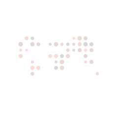 World Map Silhouette Pixelated generative pattern illustration