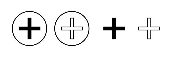 Fototapeta premium Plus Icon vector illustration. Add plus sign and symbol