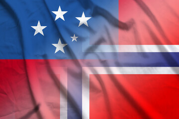 Samoa and Norway political flag international contract NOR WSM