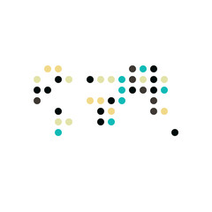 World Map Silhouette Pixelated generative pattern illustration