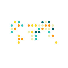 World Map Silhouette Pixelated generative pattern illustration