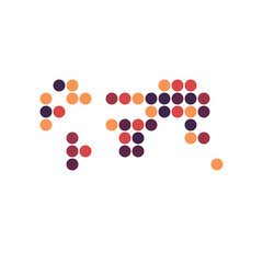 World Map Silhouette Pixelated generative pattern illustration