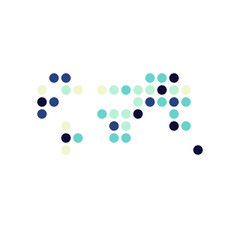 World Map Silhouette Pixelated generative pattern illustration