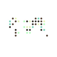 World Map Silhouette Pixelated generative pattern illustration