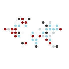 World Map Silhouette Pixelated generative pattern illustration