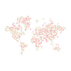 Fototapeta premium World Map Silhouette Pixelated generative pattern illustration