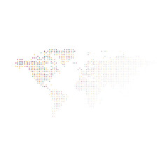 Fototapeta premium World Map Silhouette Pixelated generative pattern illustration