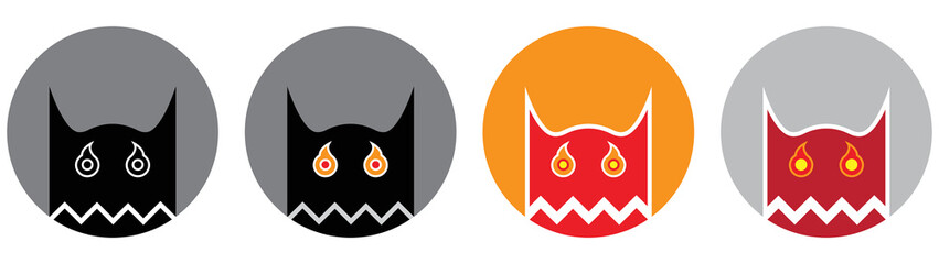inside circle evil icon set. style your sign symbol, vector illustrator