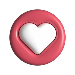 3d heart icon illustration. Isolated 3D Render.