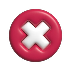 Obraz premium 3d wrong icon illustration. Isolated 3D Render.