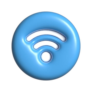 3d wifi signal icon illustration. Isolated 3D Render.