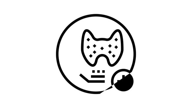 thyroid function tests health check line icon animation
