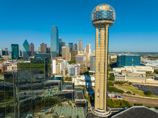 Aerial of Downtown Dallas Skyline