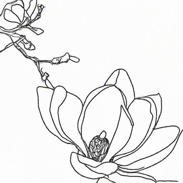 Doodle Drawing Illustrative Sketch Of A Flower On A White Background