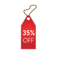 Red tag 35 percent off