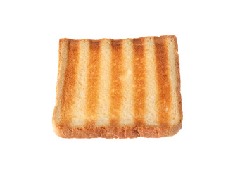 Slice of delicious toasted bread isolated on white