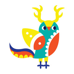 Isolated colored owl alebrije icon Vector
