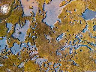 Drone photo looking straight down at coastal patterns